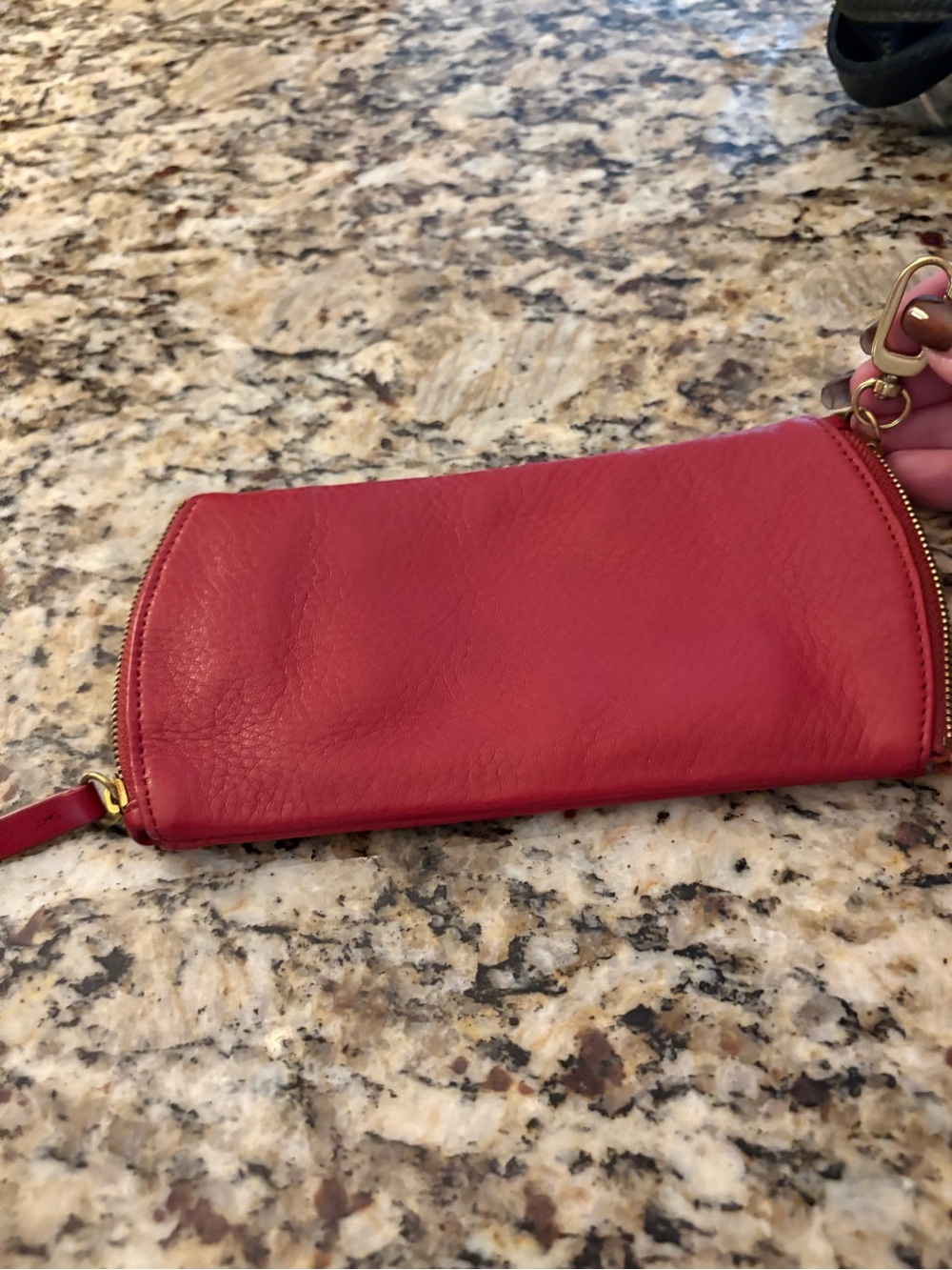 Red Leather Wristlet Glasses Case - Women - Picture 2 of 3